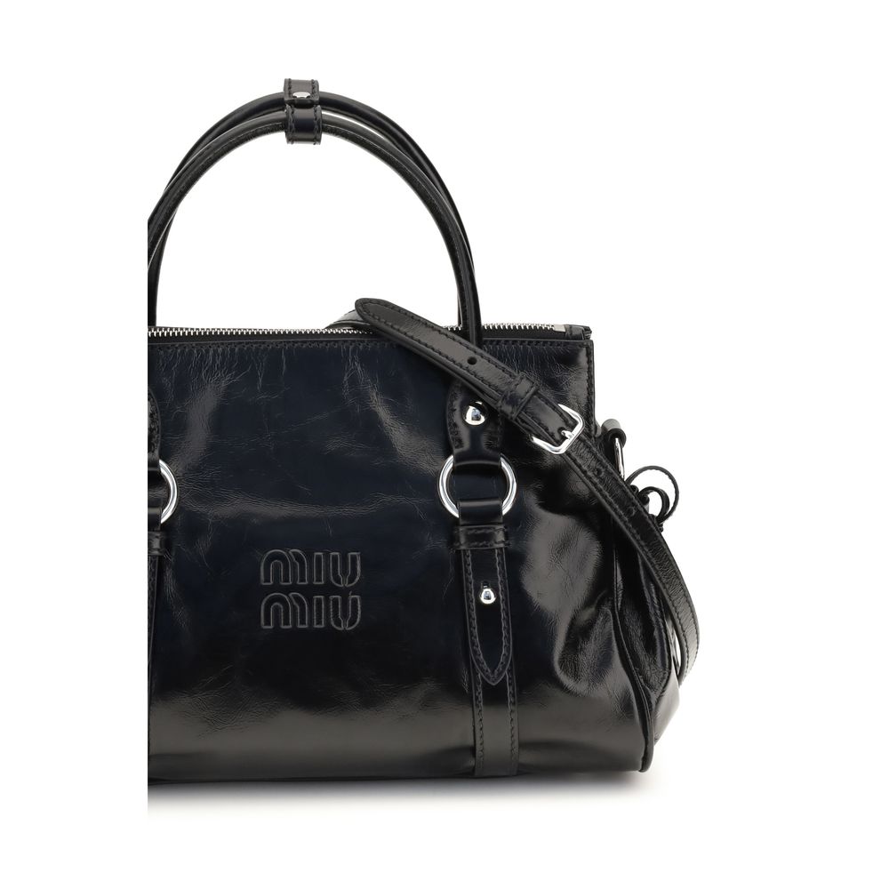 Bolso Miu Miu de piel de becerro negra Bos Taurus