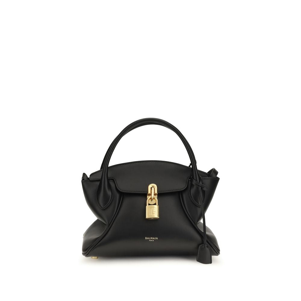 Bolso de mano Balmain de piel de becerro negra Bos Taurus