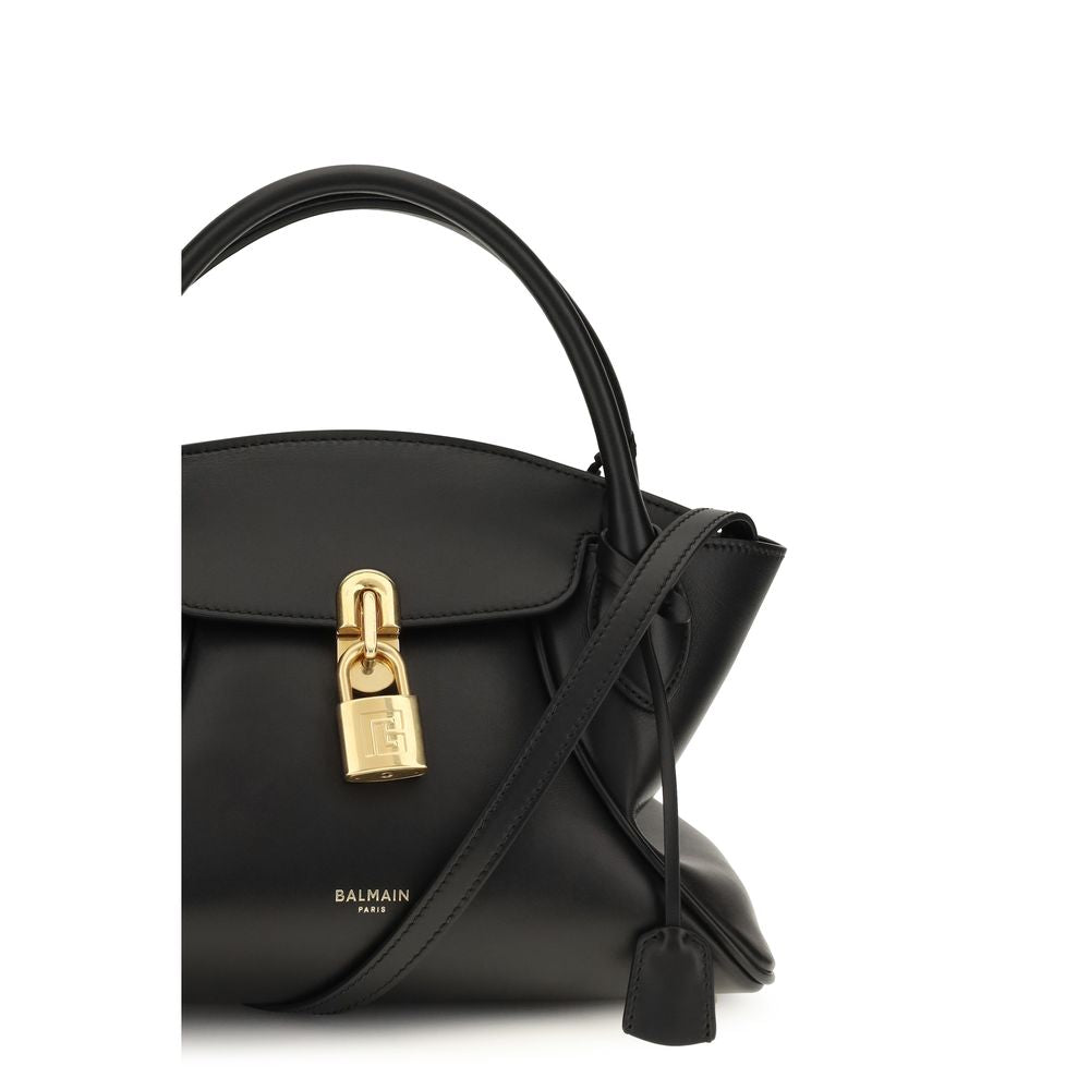 Bolso de mano Balmain de piel de becerro negra Bos Taurus