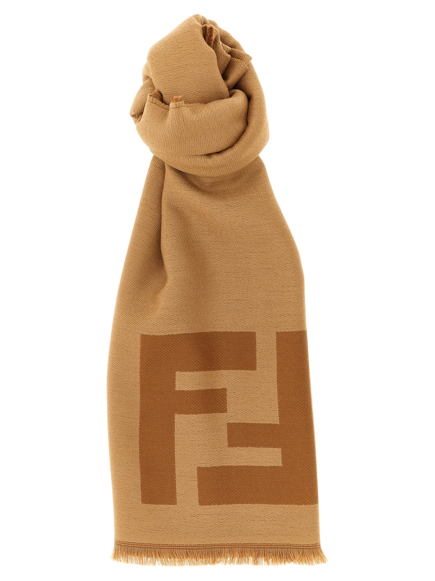 Foulard de lana virgen marrón Fendi