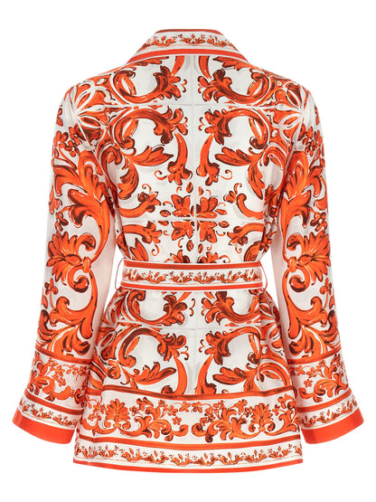 Blusa De Seda En Color Naranja Con Silueta Clásica Diseño De Colección Dolce & Gabbana