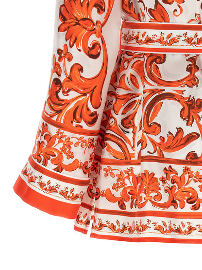 Blusa De Seda En Color Naranja Con Silueta Clásica Diseño De Colección Dolce & Gabbana