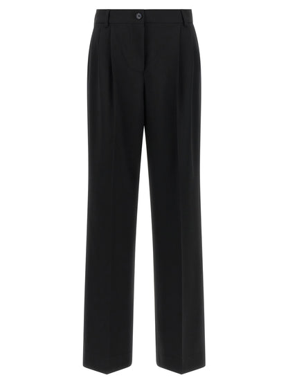 Pantalones casuales Dolce & Gabbana negros de lana virgen