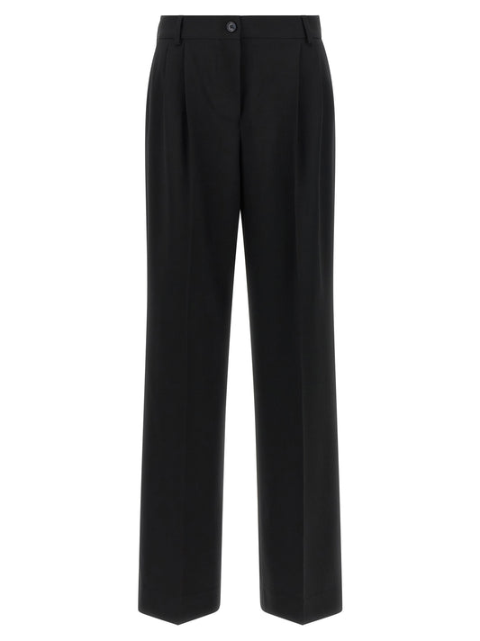 Pantalones casuales Dolce & Gabbana negros de lana virgen