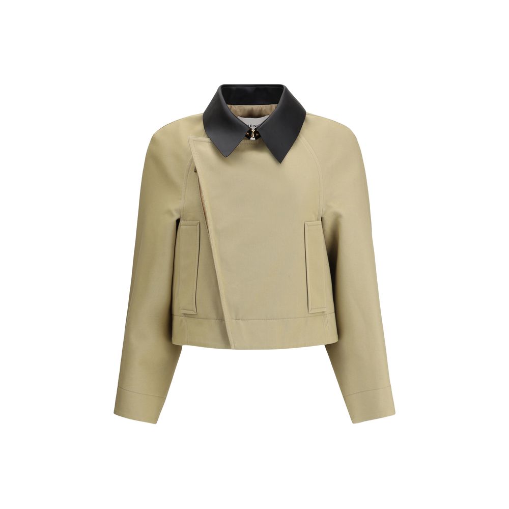 Chaqueta de algodón y cuero beige Givenchy