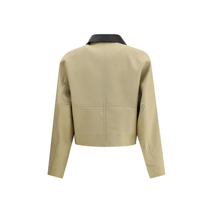 Chaqueta de algodón y cuero beige Givenchy