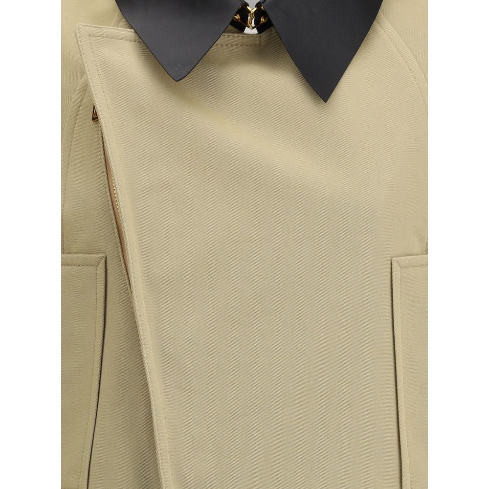 Chaqueta de algodón y cuero beige Givenchy