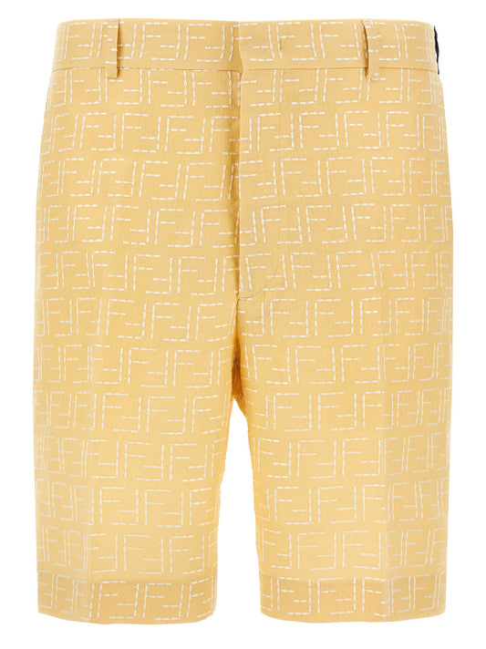 Bermudas bicolor de lino Fendi