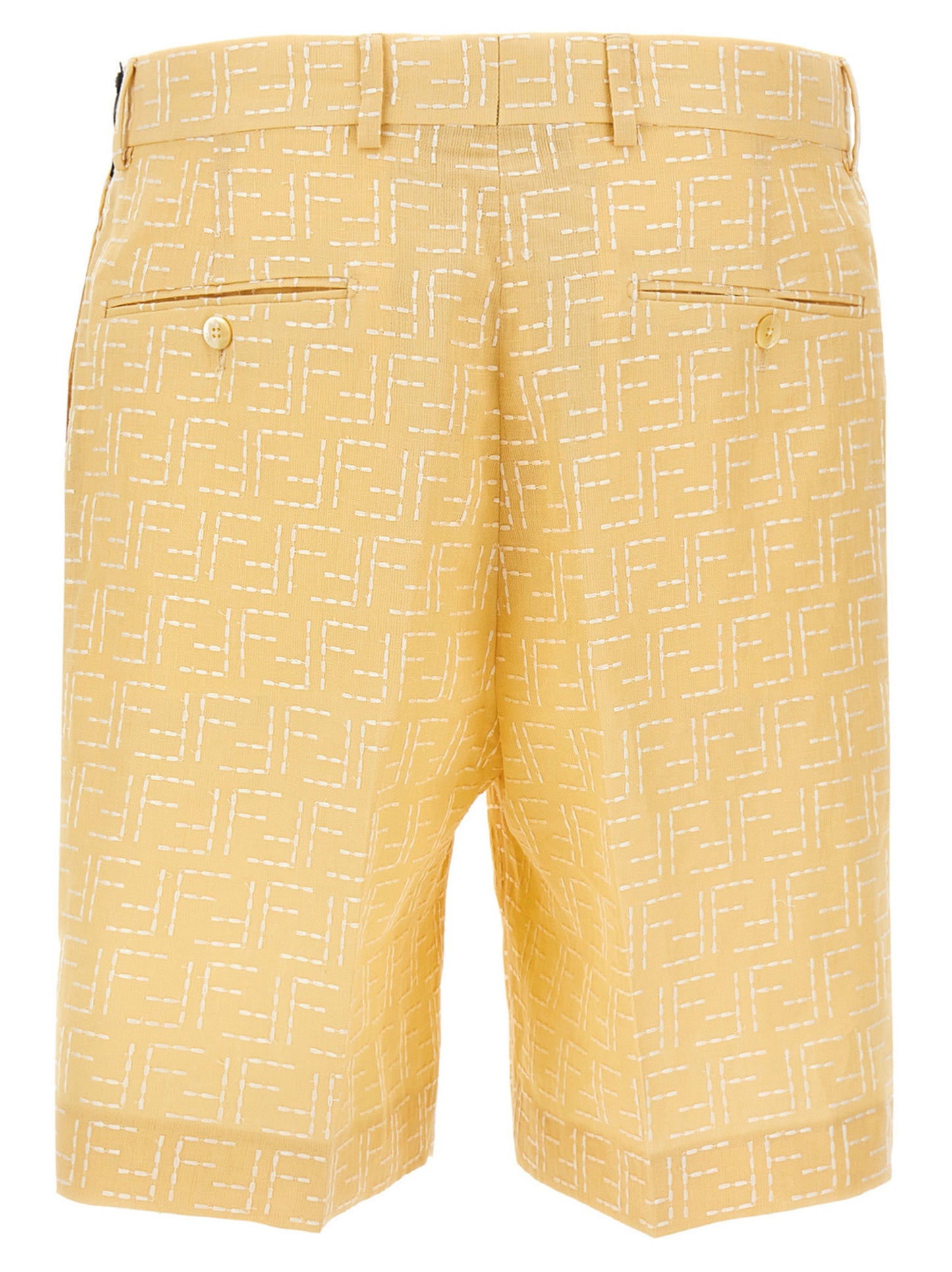 Bermudas bicolor de lino Fendi