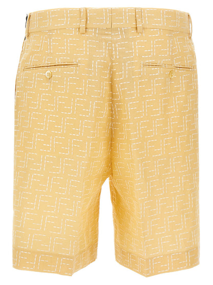 Bermudas bicolor de lino Fendi