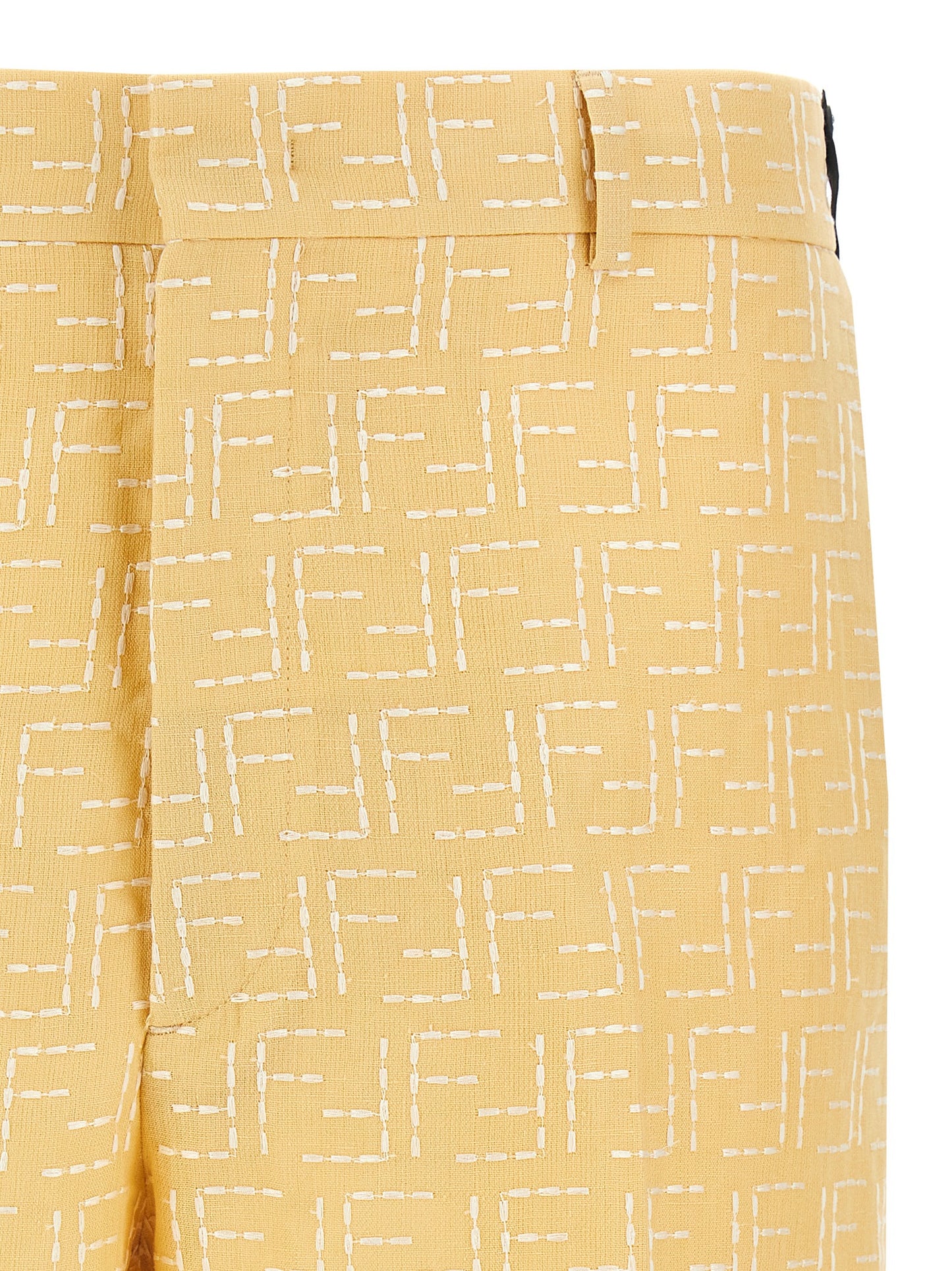 Bermudas bicolor de lino Fendi