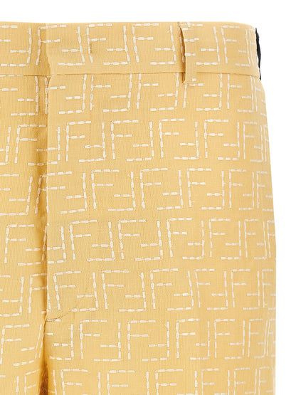Bermudas bicolor de lino Fendi