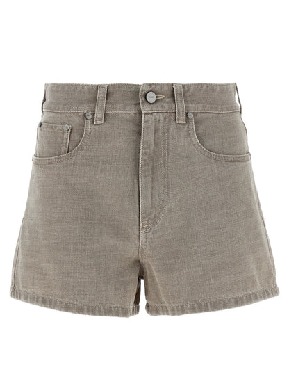 Bermudas Beige De Algodón Fendi Con Cremallera Y Bolsillos