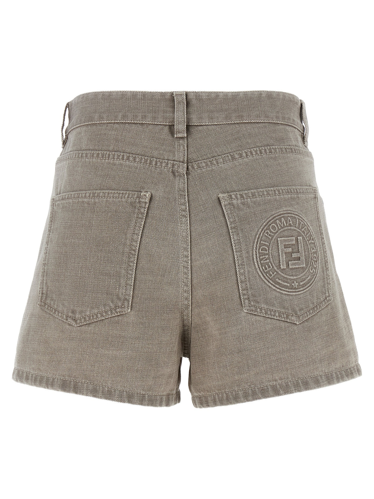 Bermudas Beige De Algodón Fendi Con Cremallera Y Bolsillos