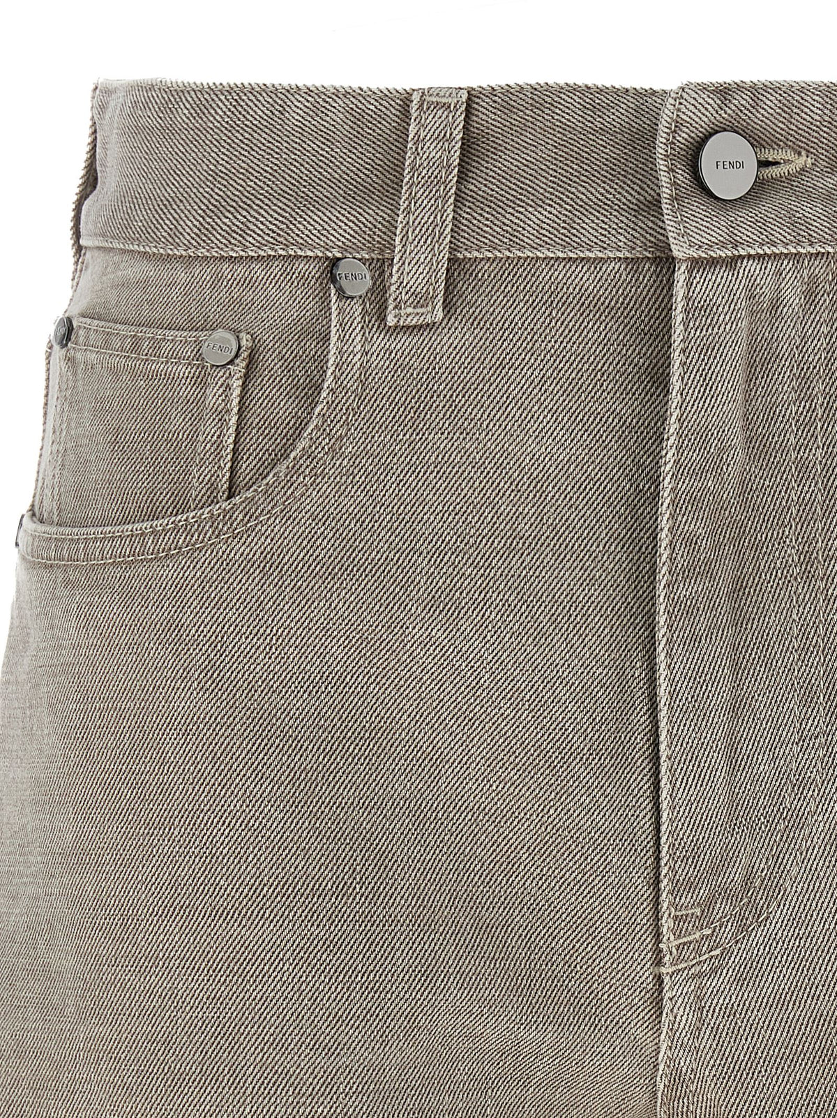 Bermudas Beige De Algodón Fendi Con Cremallera Y Bolsillos