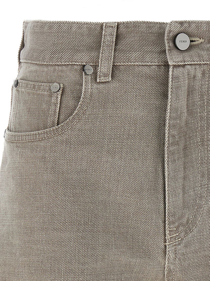 Bermudas Beige De Algodón Fendi Con Cremallera Y Bolsillos