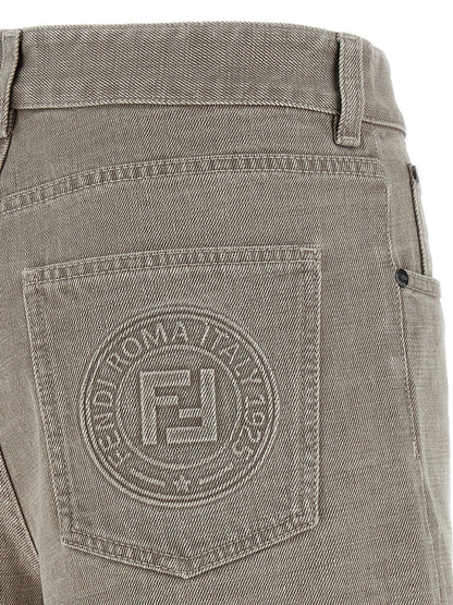 Bermudas Beige De Algodón Fendi Con Cremallera Y Bolsillos