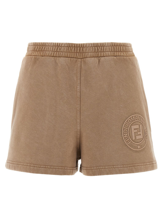 Fendi Shorts Bermuda de Algodón Marrón