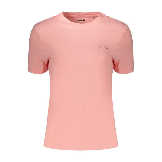 Camiseta de algodón rosa Guess para mujer
