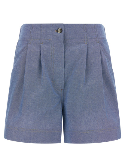 Short façon Bermuda Moncler Grenoble en Coton Bleu