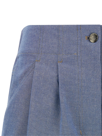 Short façon Bermuda Moncler Grenoble en Coton Bleu