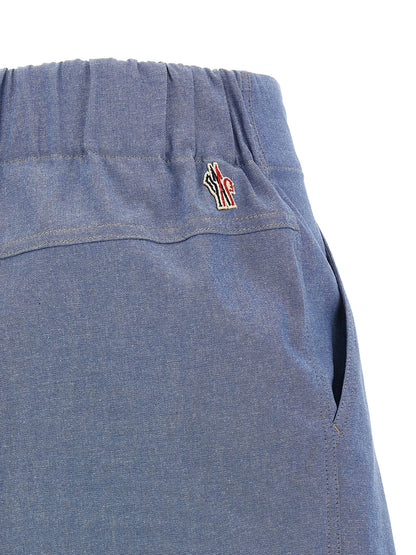 Short façon Bermuda Moncler Grenoble en Coton Bleu