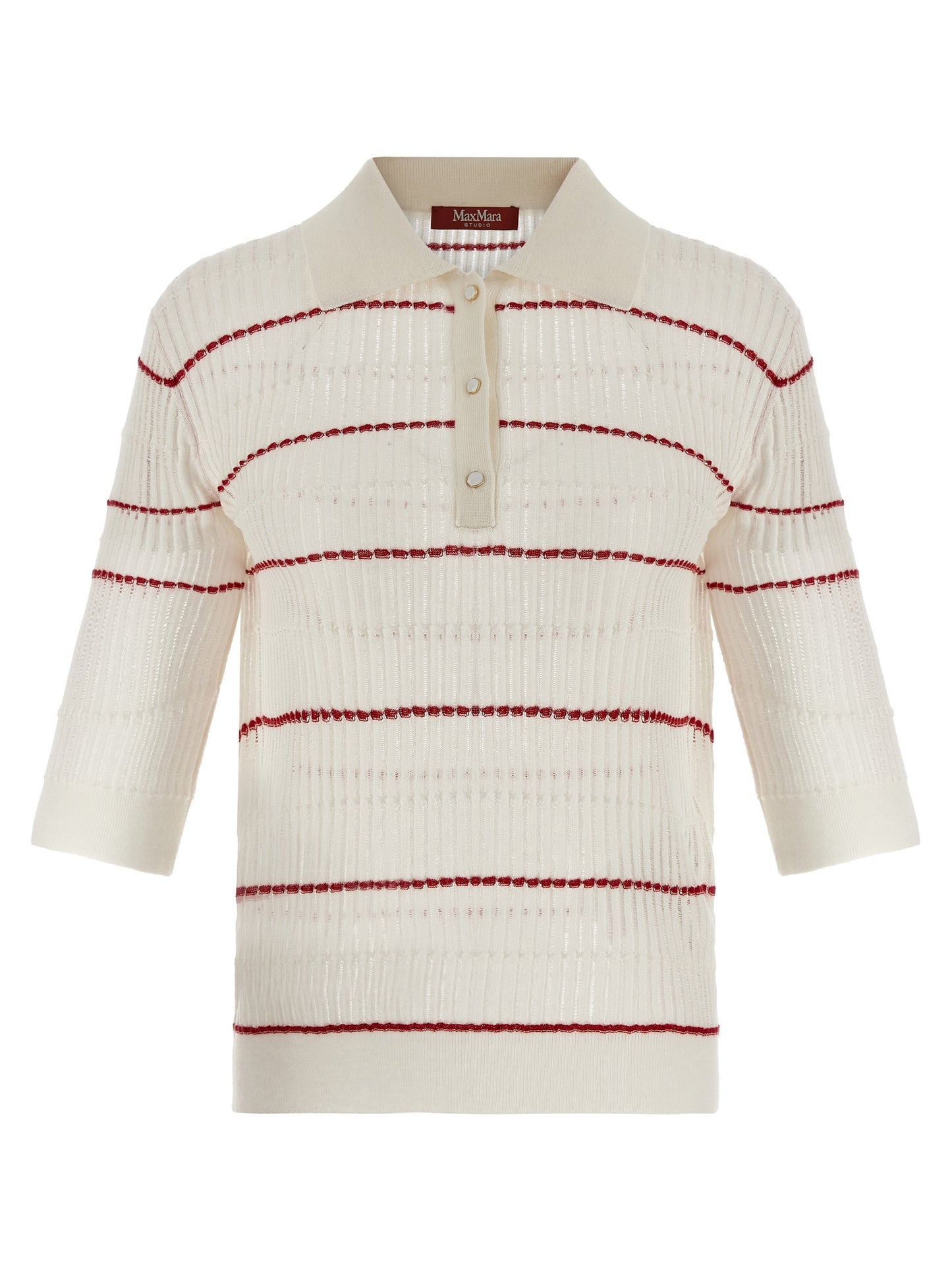 Polo Max Mara de seda blanca