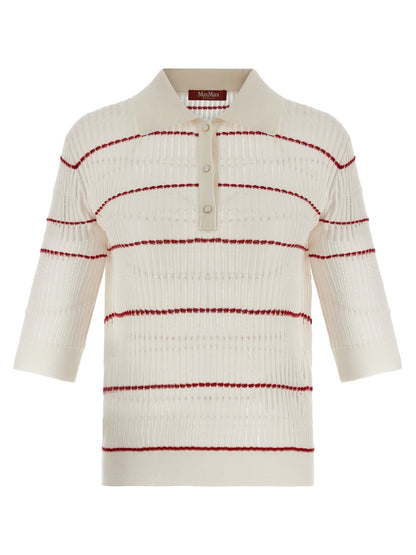 Polo Max Mara de seda blanca