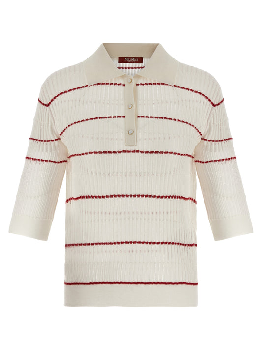 Polo Max Mara de seda blanca