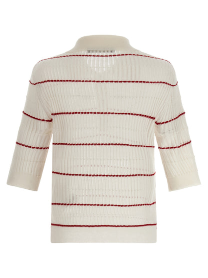 Polo Max Mara de seda blanca