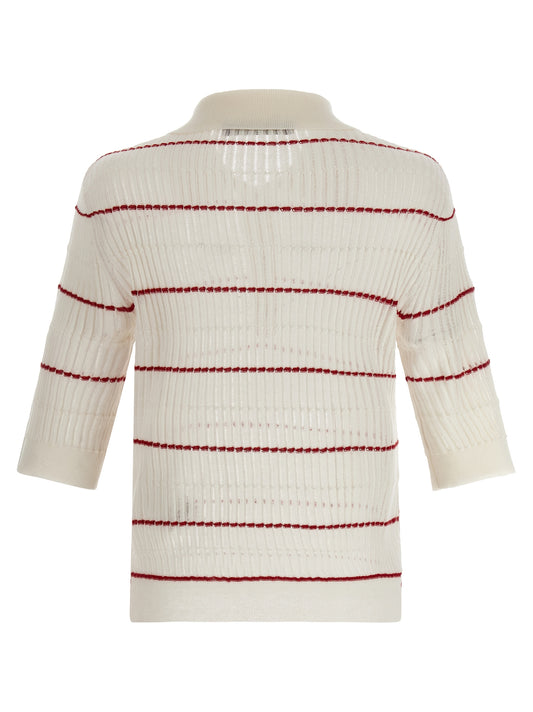 Polo Max Mara de seda blanca