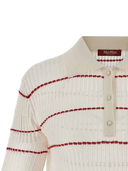 Polo Max Mara de seda blanca
