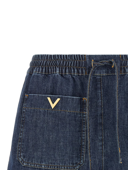 Shorts Valentino Garavani en coton bleu