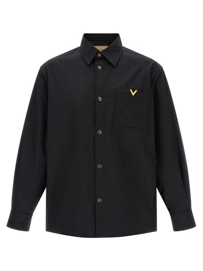 Valentino Garavani Chaqueta De Poliéster Negra Overshirt