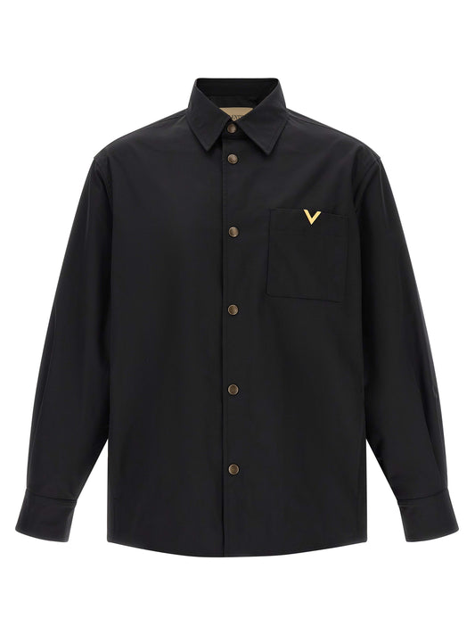 Valentino Garavani Chaqueta De Poliéster Negra Overshirt