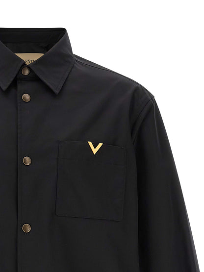 Valentino Garavani Chaqueta De Poliéster Negra Overshirt