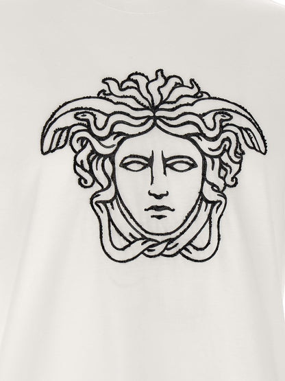 Camiseta Versace De Algodón Bicolor Con Cuello Redondo
