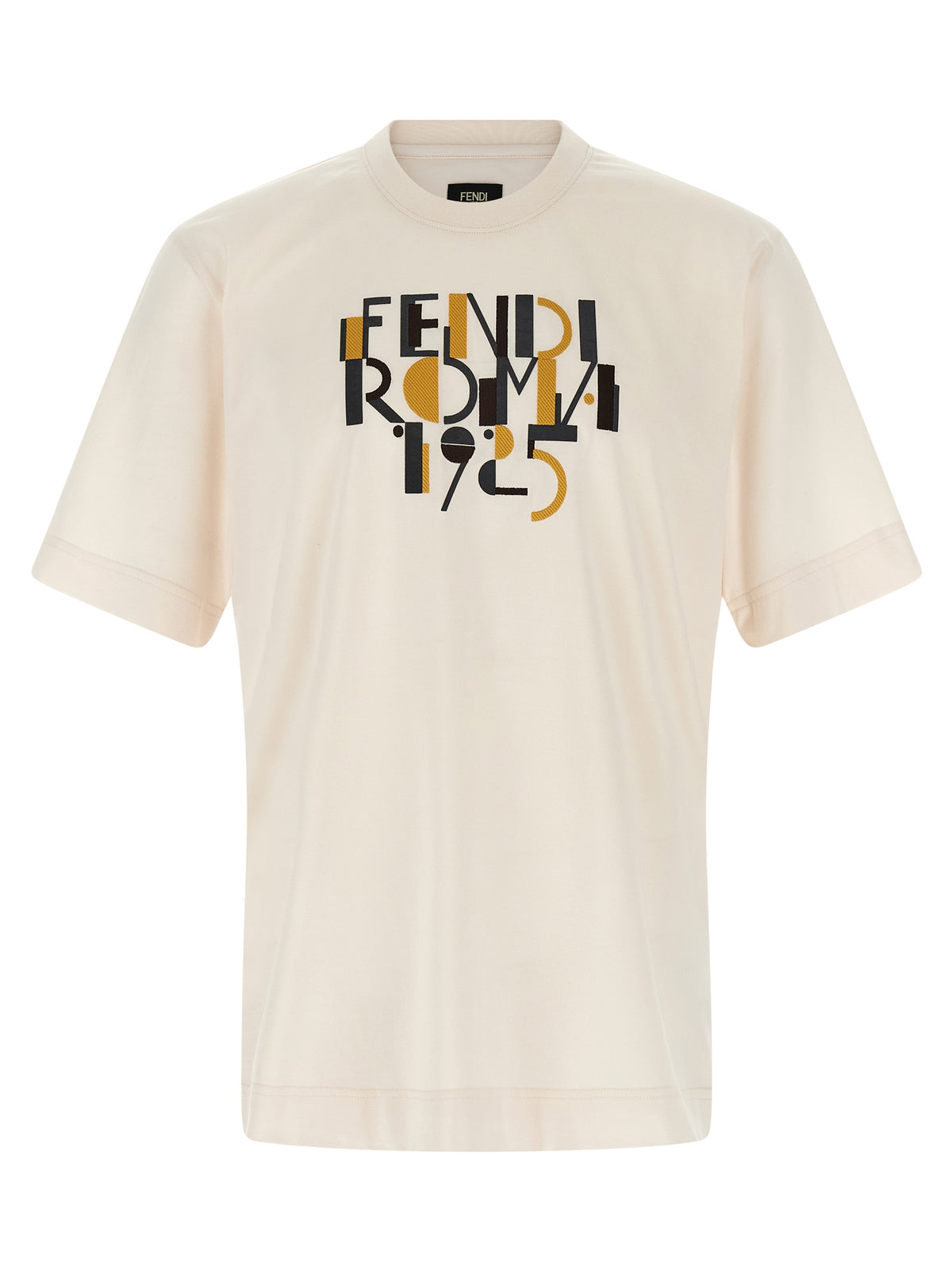 Fendi White Cotton T-shirt Classic Graphic Design