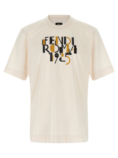 Fendi White Cotton T-shirt Classic Graphic Design