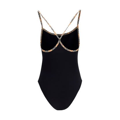 Traje de baño de una pieza de poliamida negra Burberry