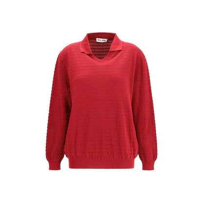 Sweat-shirt bordeaux en coton Miu Miu design intemporel