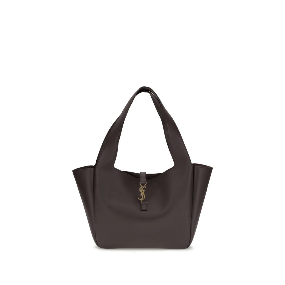 Bolso de hombro Saint Laurent de piel de becerro marrón Bos Taurus