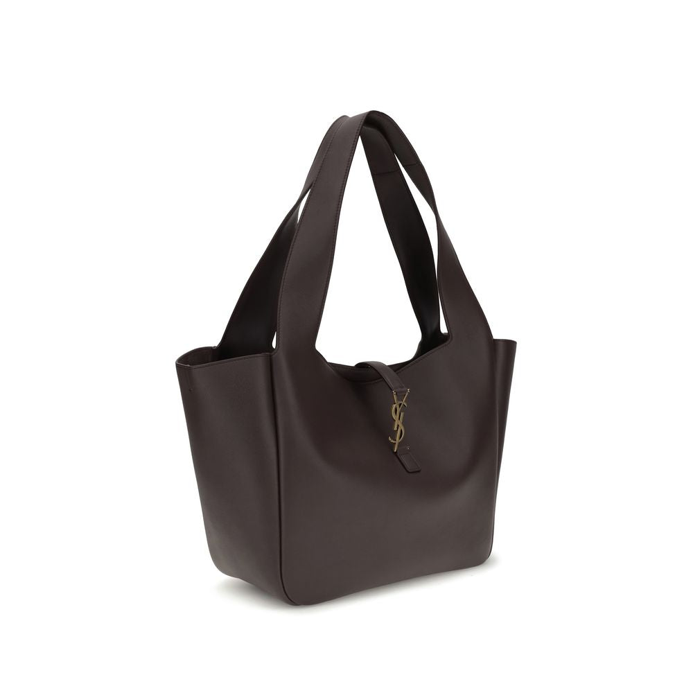 Bolso de hombro Saint Laurent de piel de becerro marrón Bos Taurus