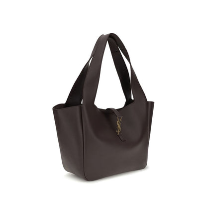 Bolso de hombro Saint Laurent de piel de becerro marrón Bos Taurus