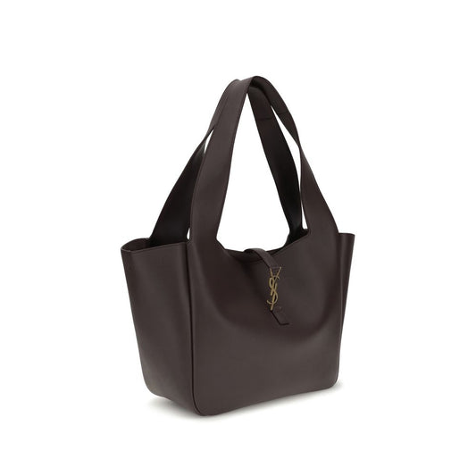 Bolso de hombro Saint Laurent de piel de becerro marrón Bos Taurus