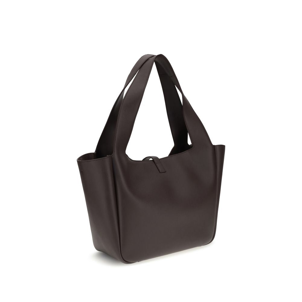 Bolso de hombro Saint Laurent de piel de becerro marrón Bos Taurus