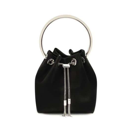 Bolso cubo de seda negro Jimmy Choo