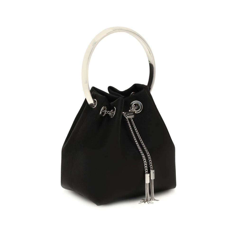 Bolso cubo de seda negro Jimmy Choo