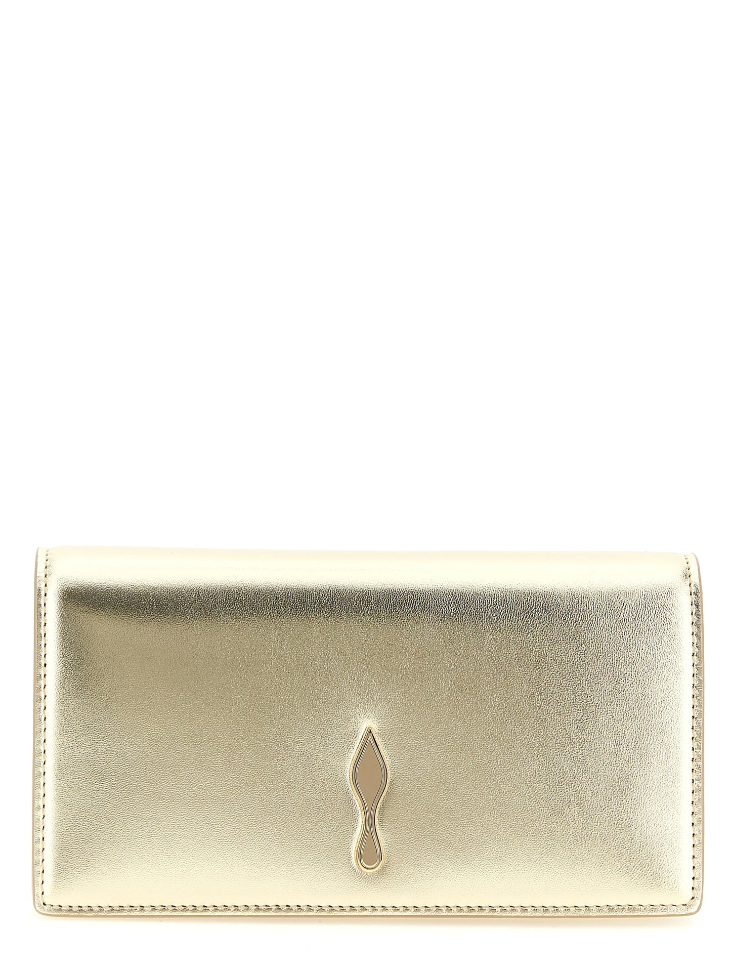 Bolso de mano Christian Louboutin de piel de cordero dorada