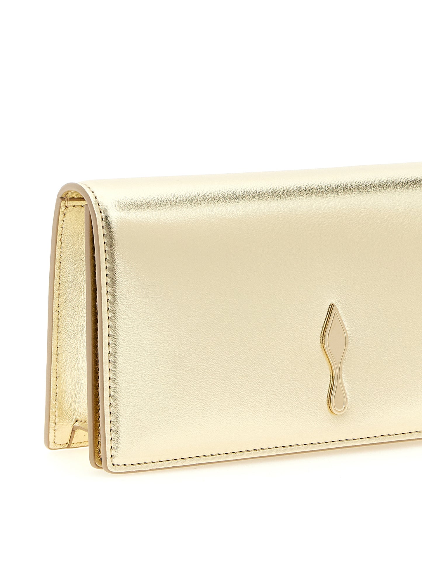 Bolso de mano Christian Louboutin de piel de cordero dorada